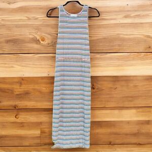 The Jet Set Diaries (JSD) Multi-Colored Striped Maxi Long Tank Dress Medium Sun